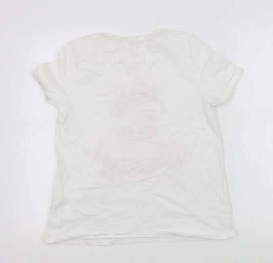 FALMER Womens White Colourblock Basic T-Shirt Size 14