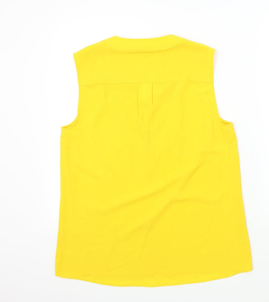 DEBINHAMS Womens Yellow Colourblock Basic Blouse Size 12