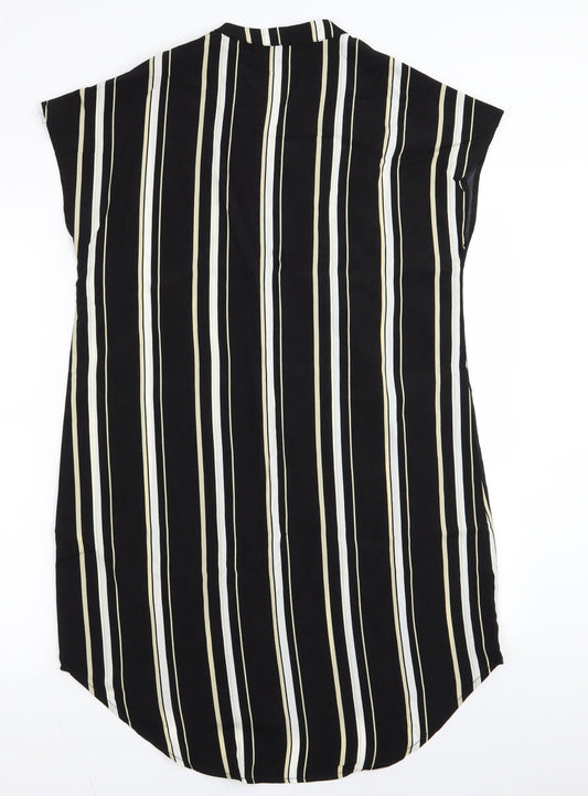 SheIn Womens Black Striped A-Line Size 12