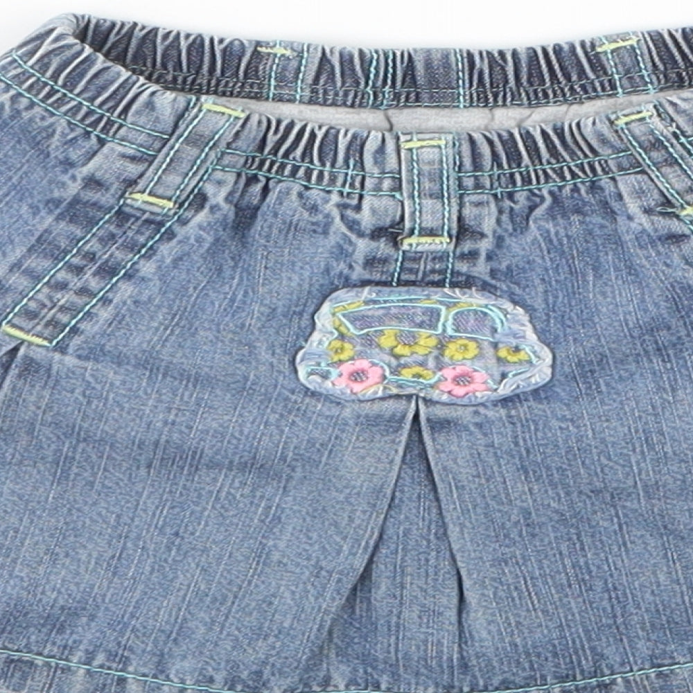 Dudu Girls Blue Denim A-Line Skirt Size 12 Months