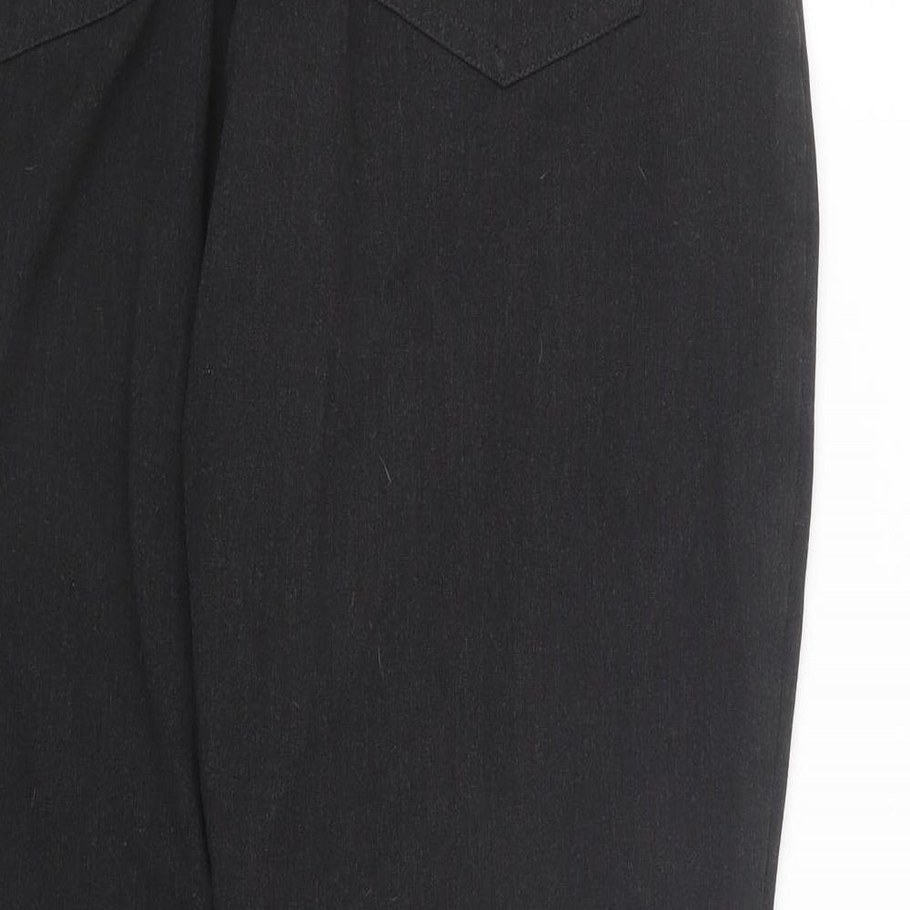 Mens UK Size 31 in Jet Clothing Regular Fit Black Trousers