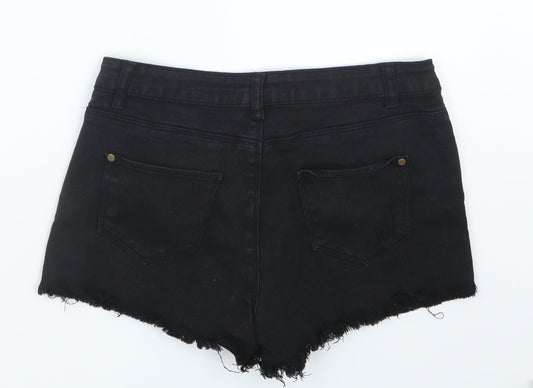 FOREVER 21 Womens Black  Denim Hot Pants Shorts Size 29 in