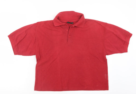 Country Wear Womens Red Basic Polo Size S