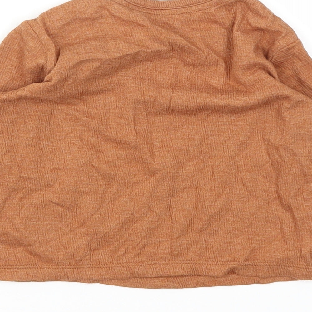 George Boys Brown Animal Print Basic Polo Size 3-6 Months