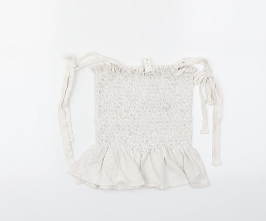 Womens UK Size XS H&M White Basic T-Shirt
