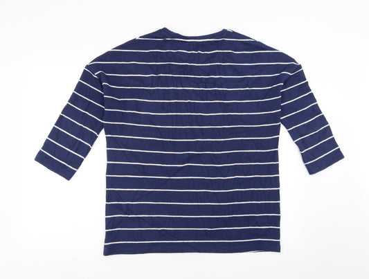 Sainsburys Womens Blue Striped Pullover Jumper Size 12