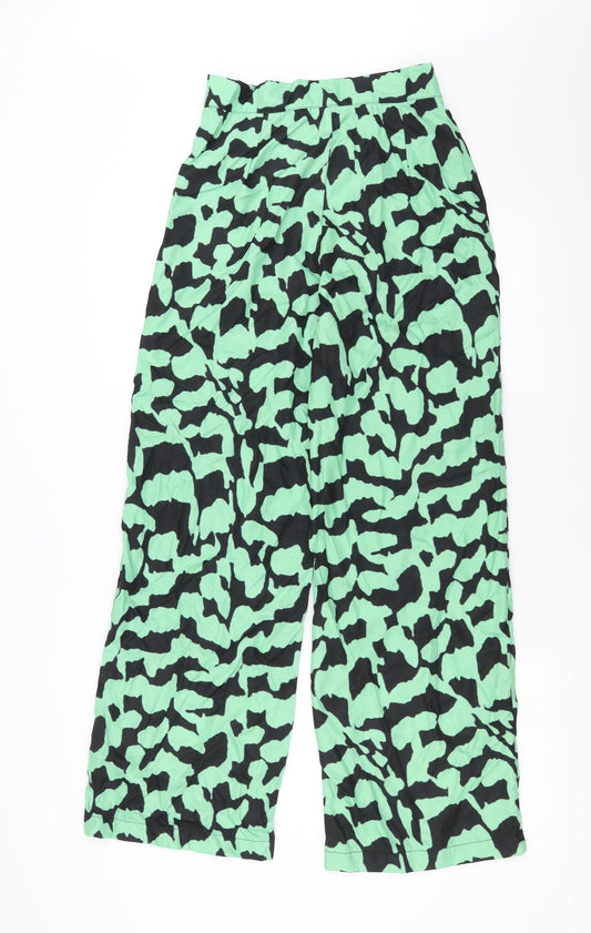 SheIn Womens Green Geometric Trousers Size M L28 in