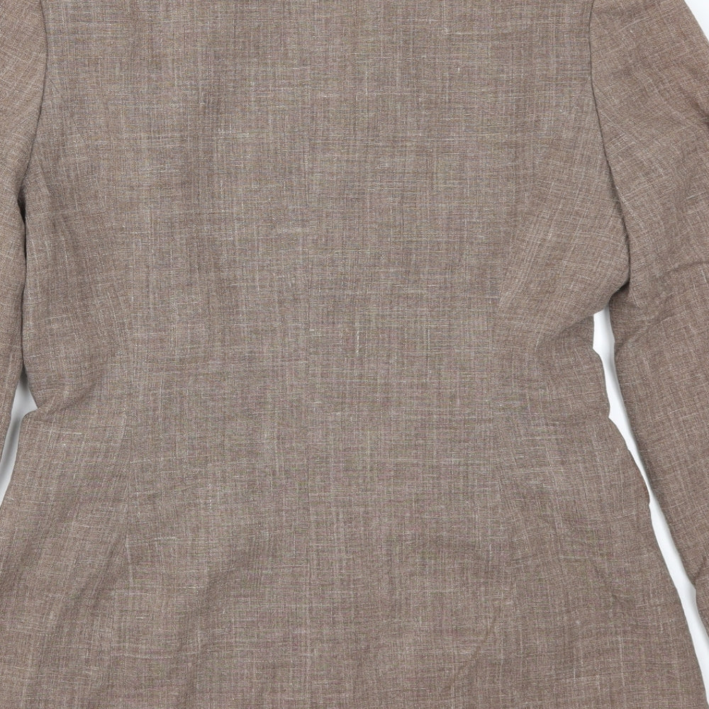 Brand and care label for Mexx women’s brown jacket suit jacket, size UK 12