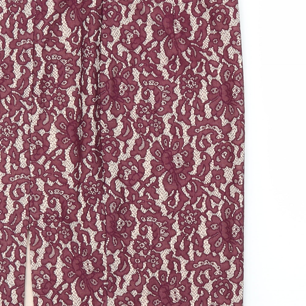 NEXT Womens Purple Floral Straight & Pencil Skirt Size 12