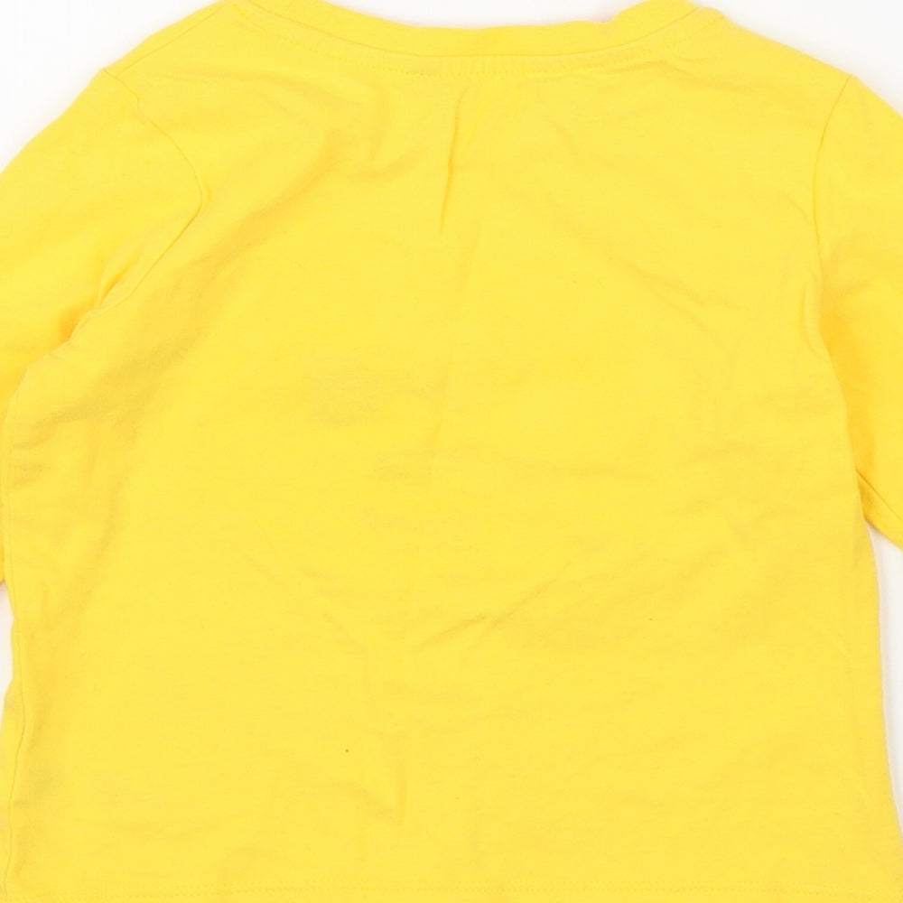 George Girls Yellow Basic T-Shirt Size 2-3 Years - Pudsey Bear