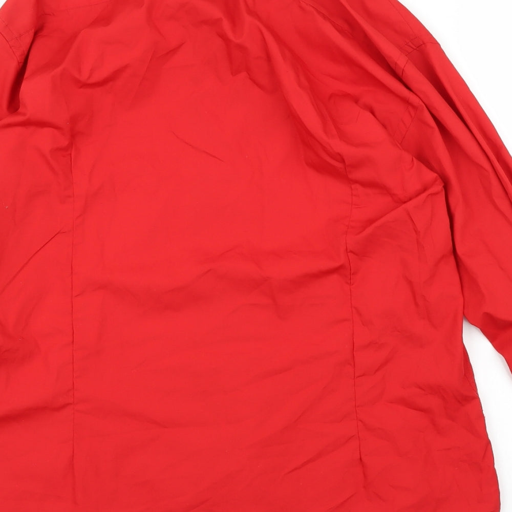 S+ Collection Mens Red Button-Up Size L