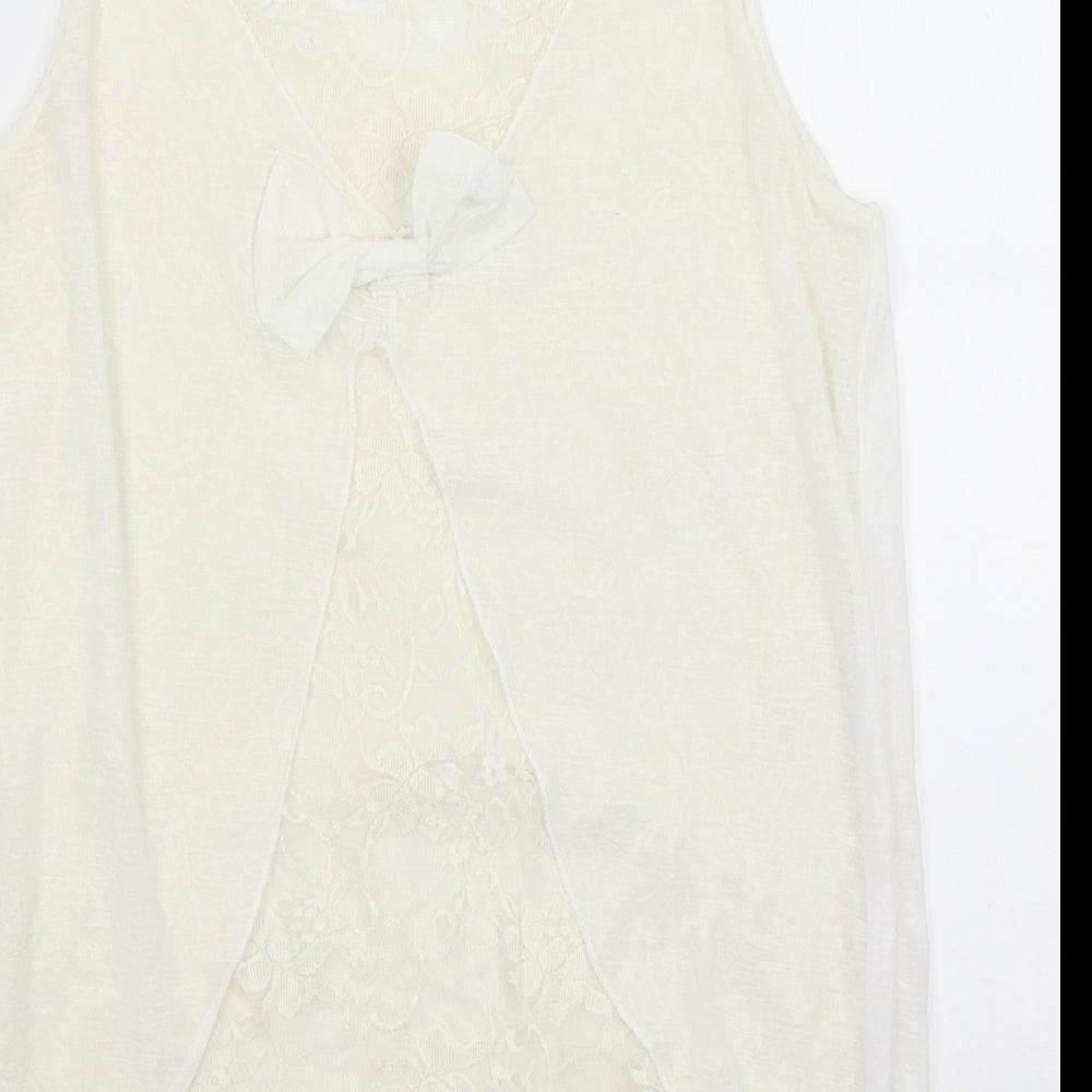 Womens UK Size M Quiz White Basic Tank