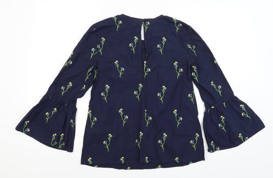 Womens UK Size 8 Warehouse Blue Basic Blouse