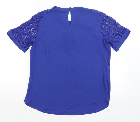Womens UK Size 12 Dorothy Perkins Blue Basic T-Shirt