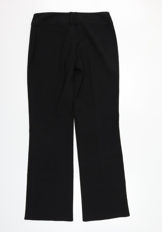 Womens UK Size 12 Preworn Regular Fit Black Trousers