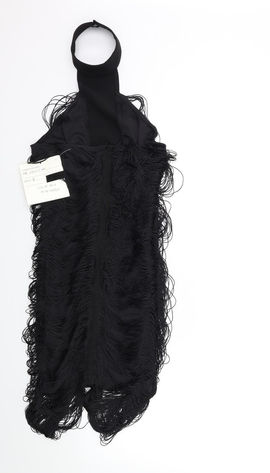 Preworn Womens Black Bodycon Size 8