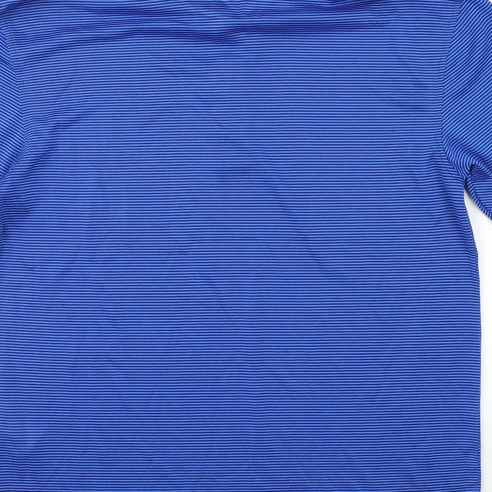 Dunlop Mens Blue Striped Polo Size S