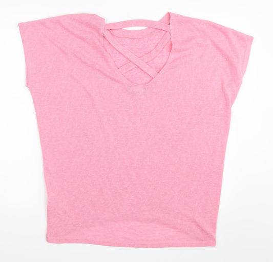 Womens UK Size M New Look Pink Basic T-Shirt