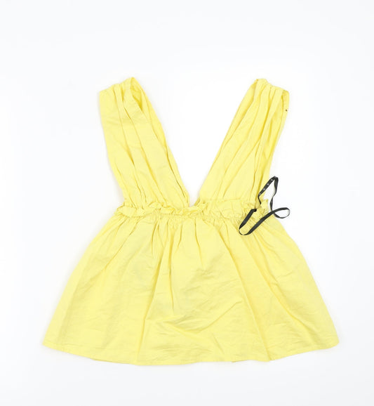 Womens UK Size 6 Missguided Yellow Basic Blouse