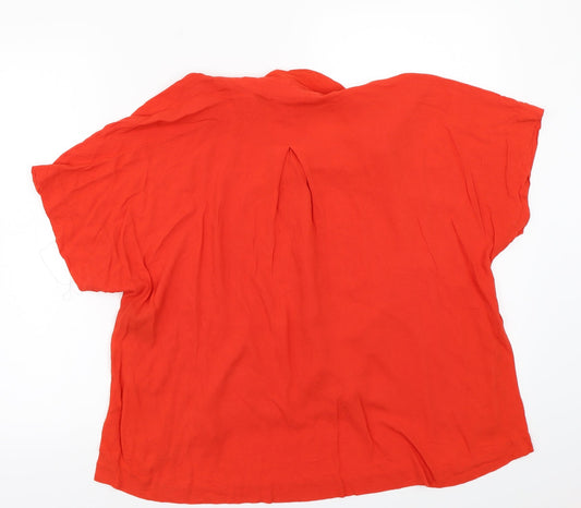 Womens UK Size 12 H&M Red Basic Button-Up