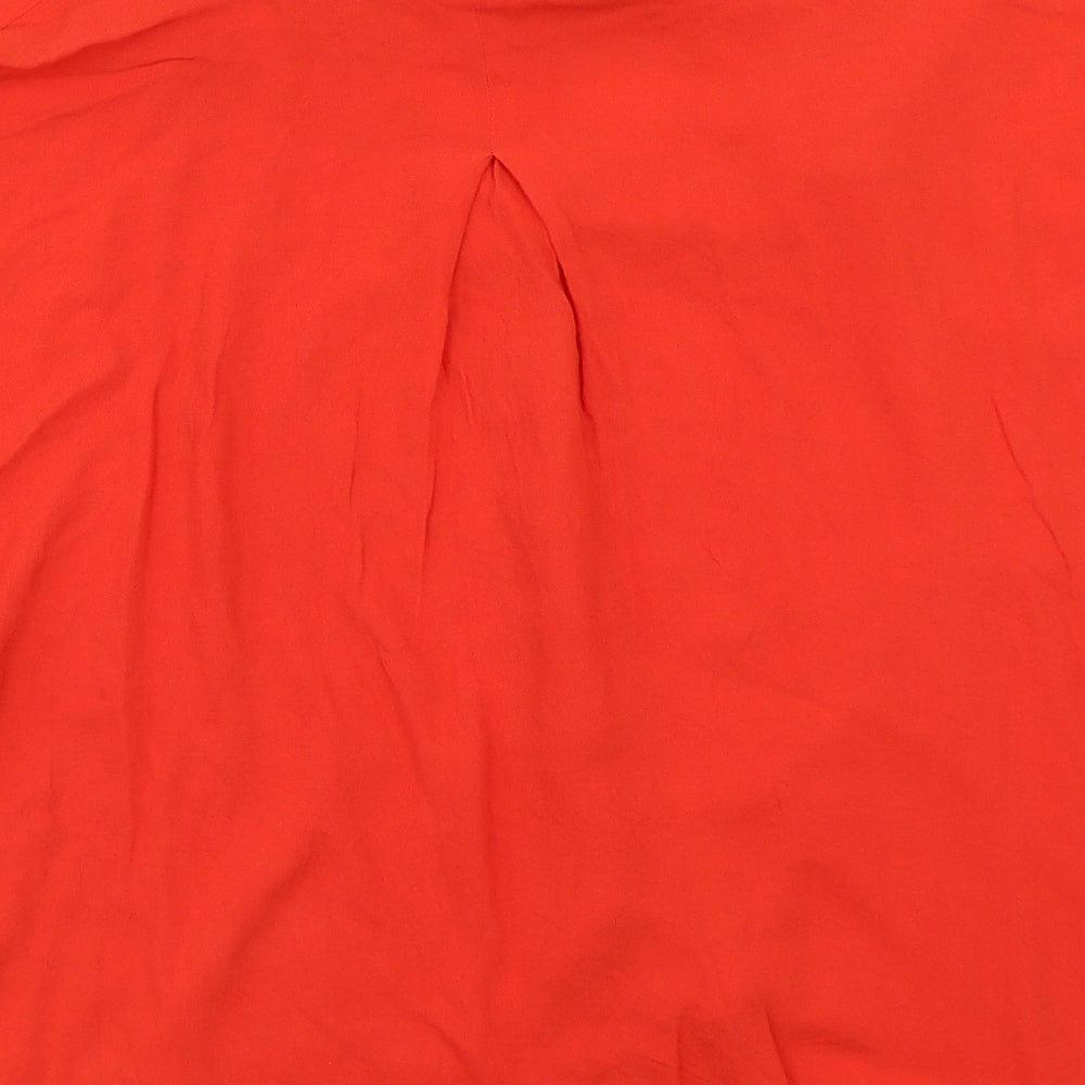Womens UK Size 12 H&M Red Basic Button-Up