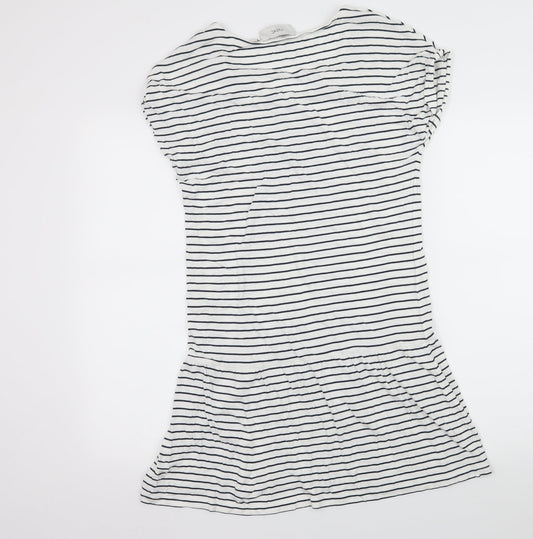 NEXT Womens White Striped Jersey T-Shirt Dress Size 10