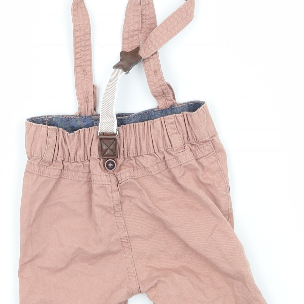 F&F Baby Pink Cropped Trousers Size 6-9 Months - Braces Included