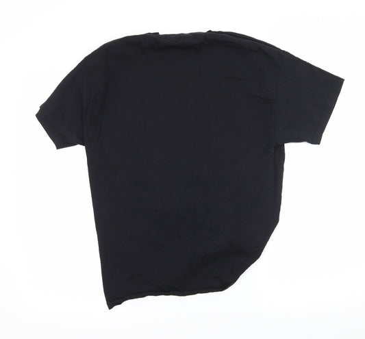Womens UK Size L Fruit of the Loom Black Basic T-Shirt