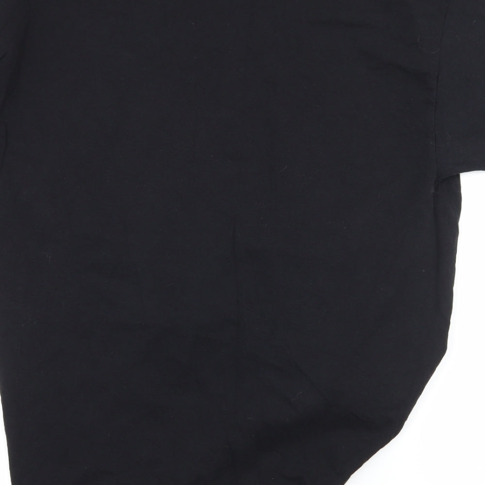 Womens UK Size L Fruit of the Loom Black Basic T-Shirt