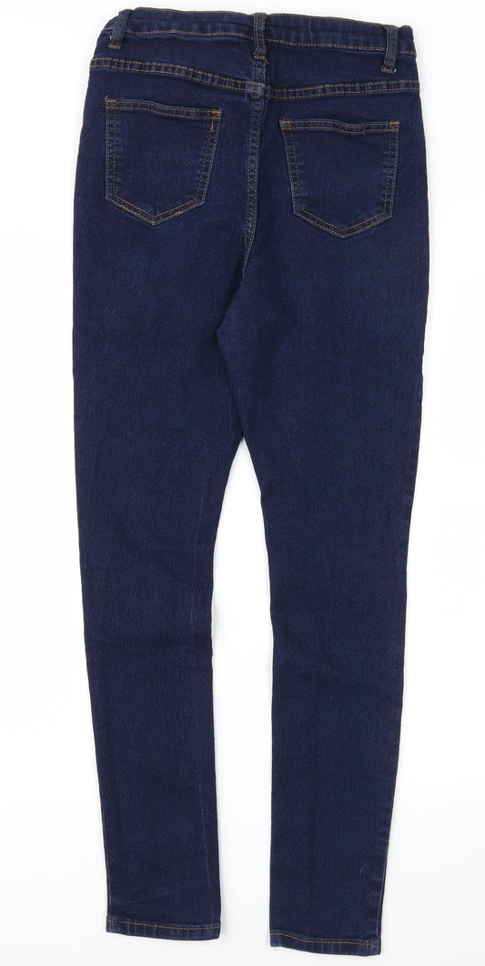 Boohoo Womens Blue Denim Skinny Jeans Size 8 L28 in