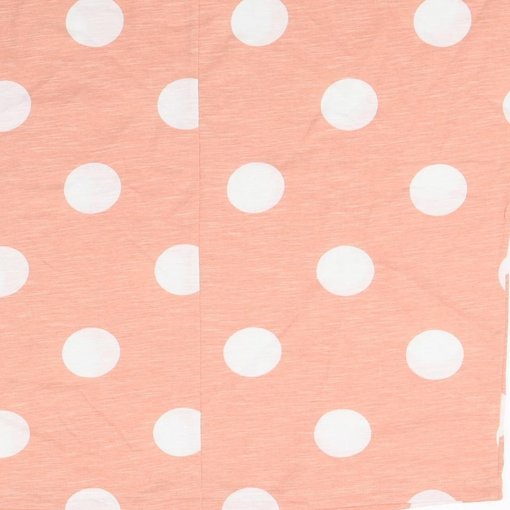 Capsule Womens Orange Polka Dot Basic T-Shirt Size 10 - Drawstring Bottom