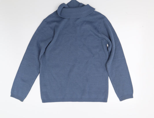 Bonmarch Womens Blue Knit Pullover Jumper Size S