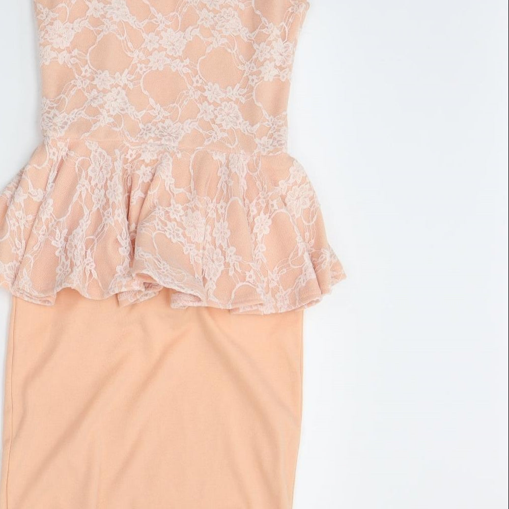 Boohoo Womens Pink Bodycon Size 8