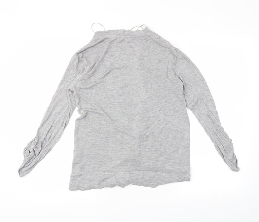 Back view of Papaya women’s grey wrap jumper, size UK 8