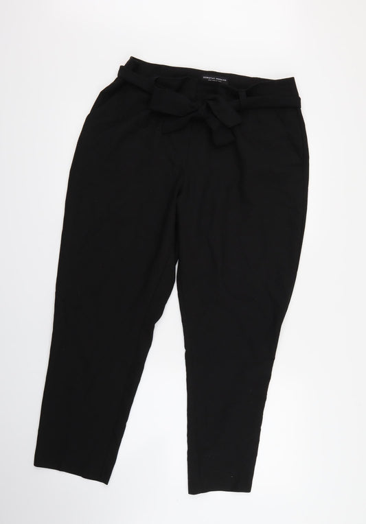 Womens UK Size 14 Dorothy Perkins Regular Fit Black Trousers