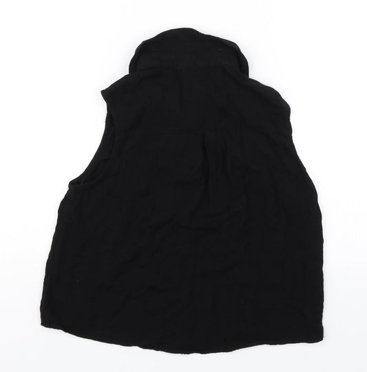 Womens UK Size 8 Papaya Black Basic Button-Up