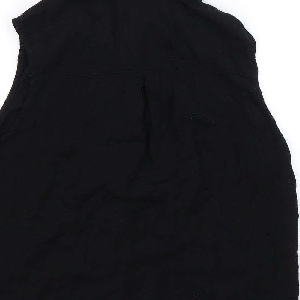 Papaya Womens Black Basic Button-Up Size 8