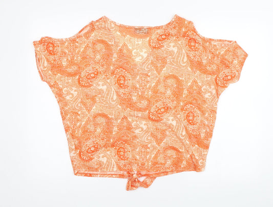 Womens UK Size S Wallis Orange Basic Blouse