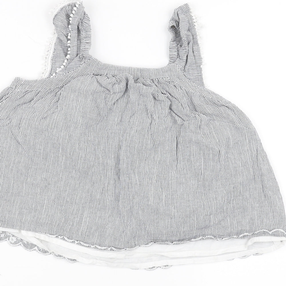 F&F Girls Blue Striped Basic T-Shirt Size 3-4 Years