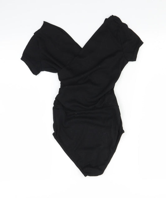 Boohoo Womens Black Bodysuit One-Piece Size 8