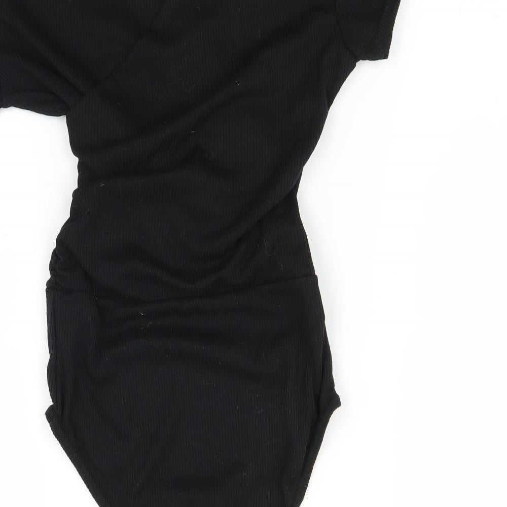 Boohoo Womens Black Bodysuit One-Piece Size 8