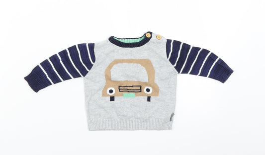 Nutmeg Baby Grey Pullover Jumper Size 0-3 Months - car