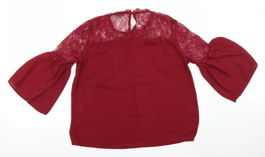 Womens UK Size 14 Select Red Basic Blouse