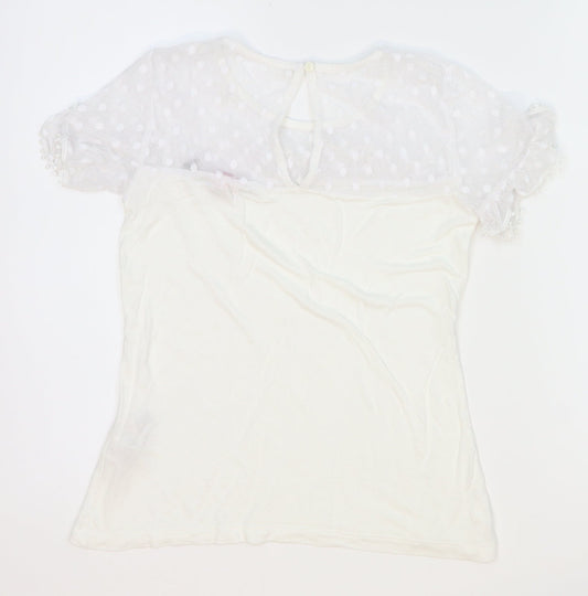 Womens UK Size 4 Dorothy Perkins White Basic Blouse