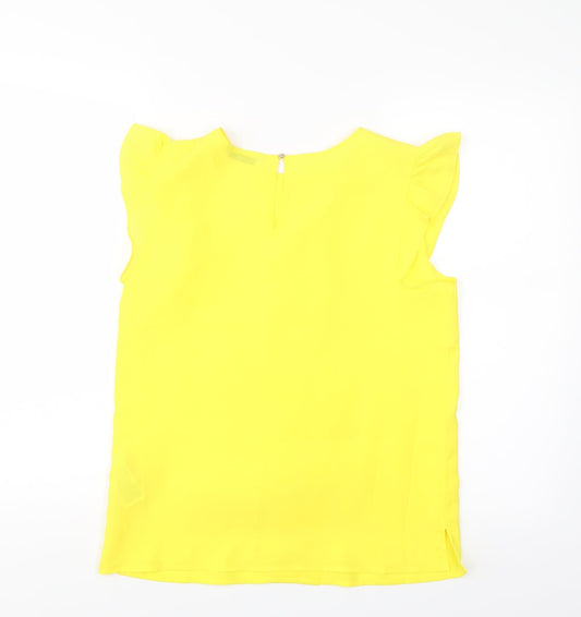 Womens UK Size S Calliope Yellow Basic Blouse