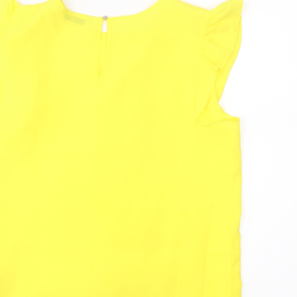 Womens UK Size S Calliope Yellow Basic Blouse