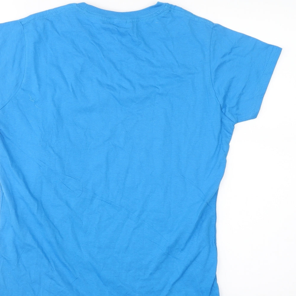 Gilden Womens Blue Basic T-Shirt Size L