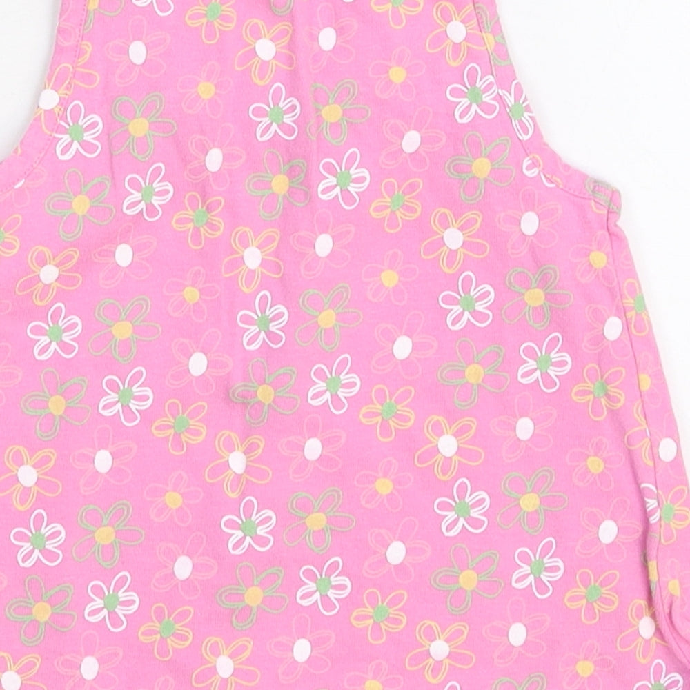 George Girls Pink Floral Basic Tank Size 6-9 Months