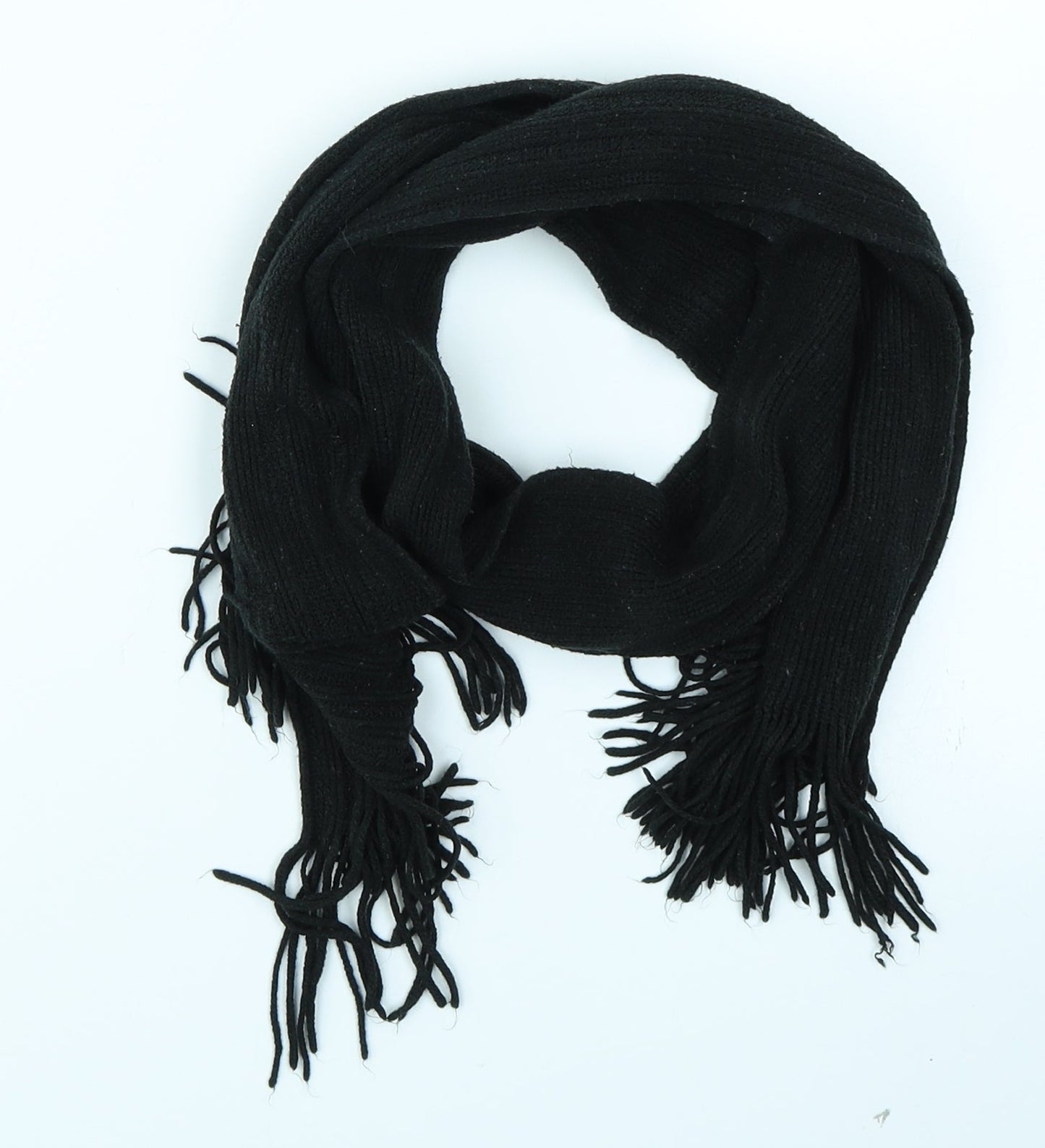 Preworn Unisex Black Knit Scarf