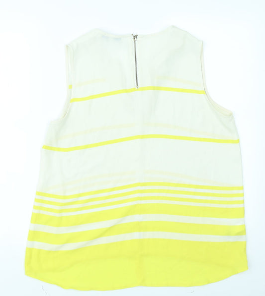 NEXT Womens Yellow Striped Basic Blouse Size 14